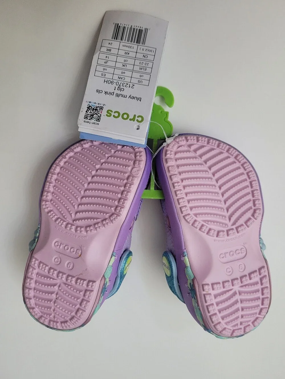 CROCS Kids Sz 6 Toddler Purple Bluey Clogs Shoes Bingo Sausage Dog